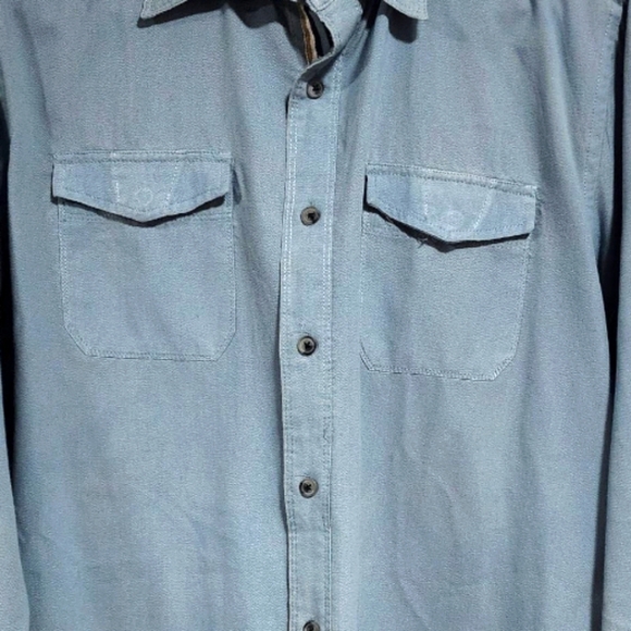 Pd & c👔Blue Button Down Long Sleeves Size L - Picture 2 of 4
